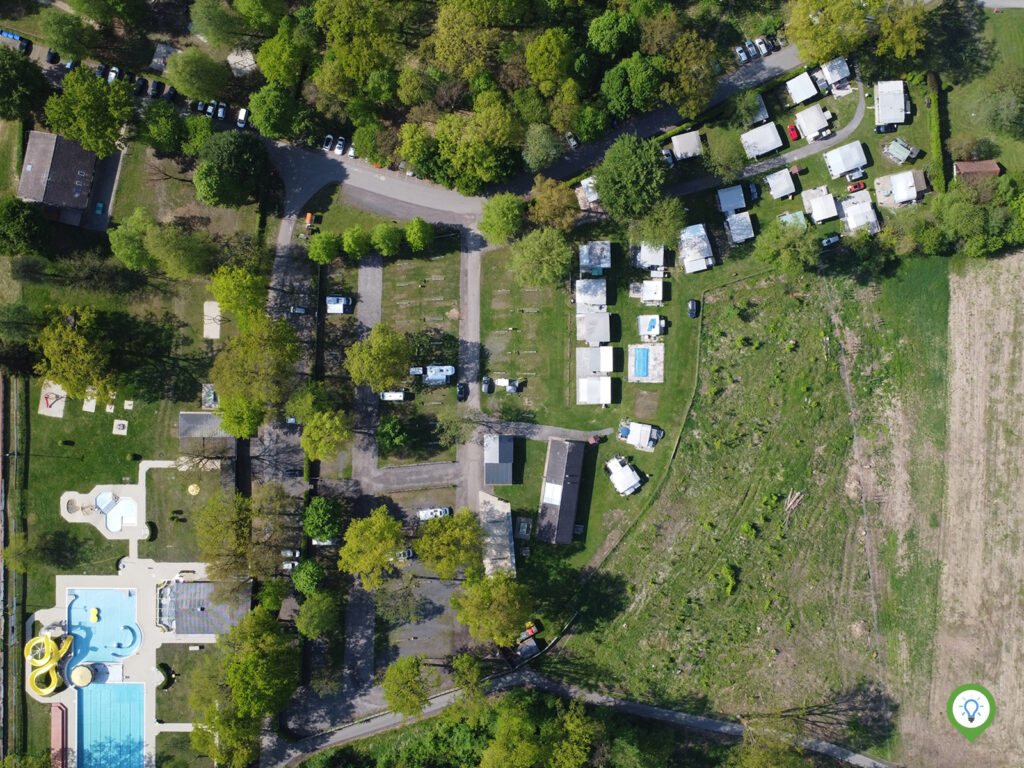 Camperplek Mureck vanuit de lucht