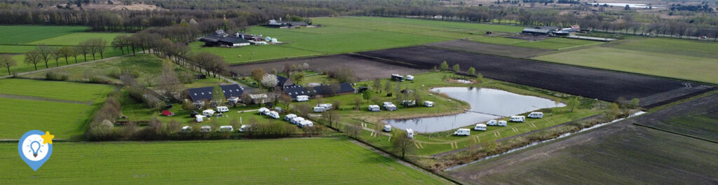 Wauw, wat is Camping Wetland mooi vanuit de lucht