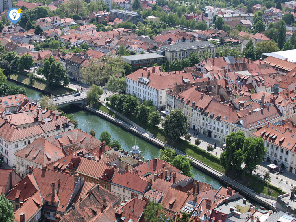 Het oude gedeelte van Ljubljana