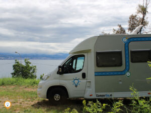 Uitzicht met onze camper camping Opatija